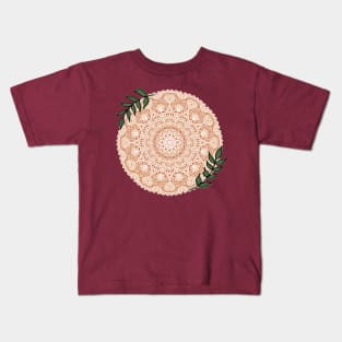 Boho Mandala Neutral Terracotta Beige Tones Kids T-Shirt